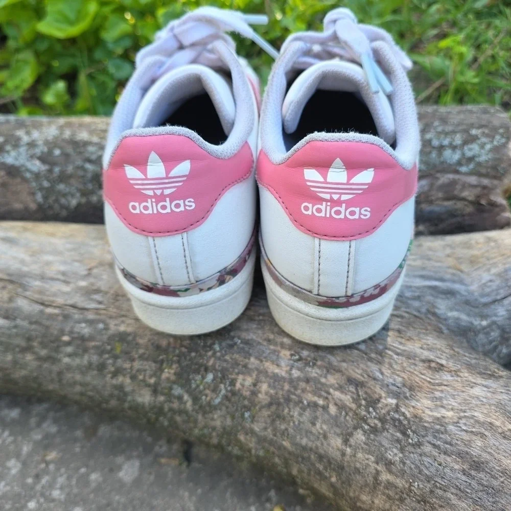 Adidas Originals Superstar Girls Kids Shoes Sneakers White Pink‎ Size US 5